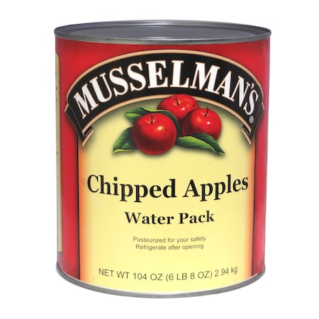 Musselman's Chipped Apples Water Pack 104 Oz. Cans, PK6